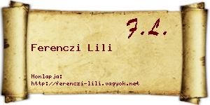 Ferenczi Lili névjegykártya