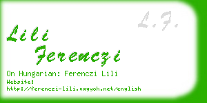 lili ferenczi business card